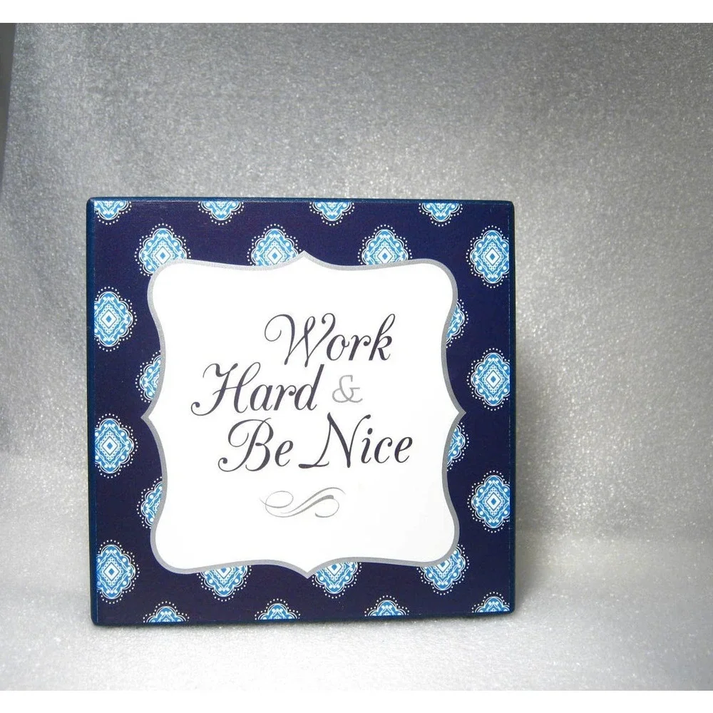 Motivational Wood Block Novelty Desk Tabletop Shelf Box Sign  5x5 inch